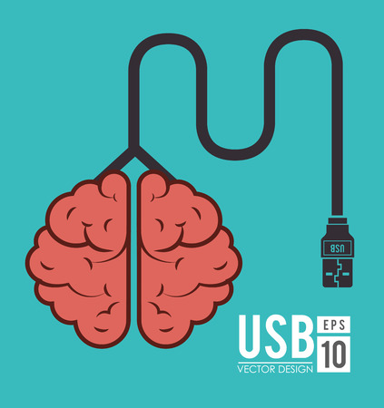 USB design over blue background, illustrationのイラスト素材