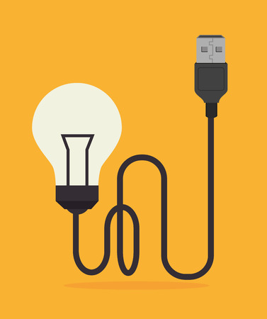 USB design over yellow background, illustrationのイラスト素材