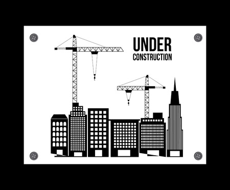 under construction design over black  background vector illustrationのイラスト素材