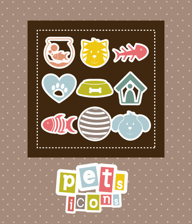 pets design over brown background vector illustrationのイラスト素材