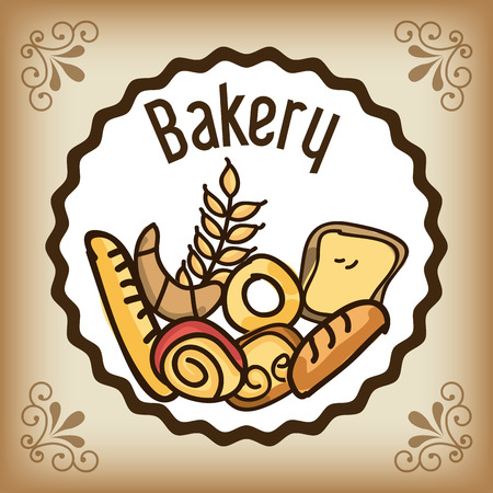 bakery design over  brown background vector illustrationのイラスト素材