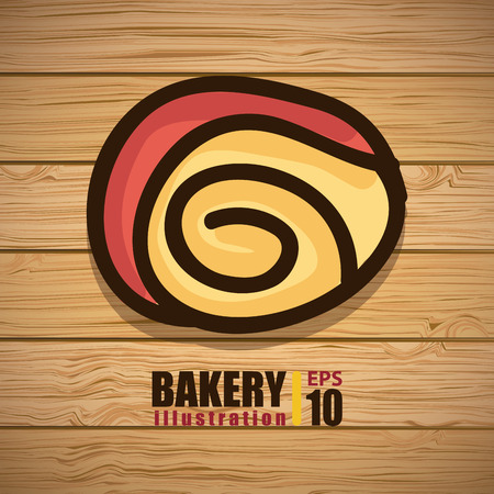 bakery design over  wooden background vector illustrationのイラスト素材