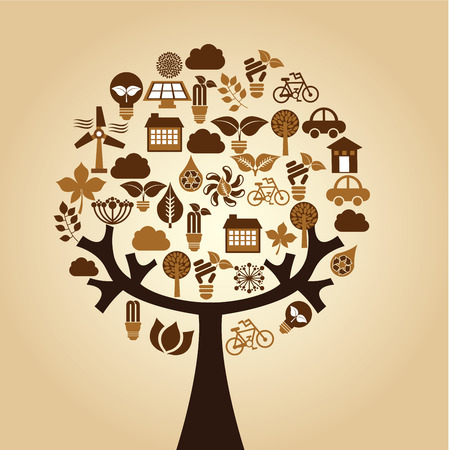 eco design over pink background vector illustrationのイラスト素材