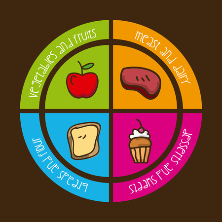 Food design over brown background, vector illustrationのイラスト素材