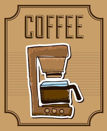 Coffee design over beige background, vector illustrationのイラスト素材