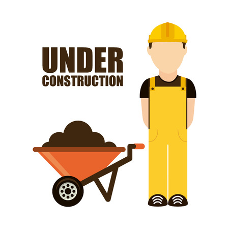 Construction design over white background, vector illustrationのイラスト素材