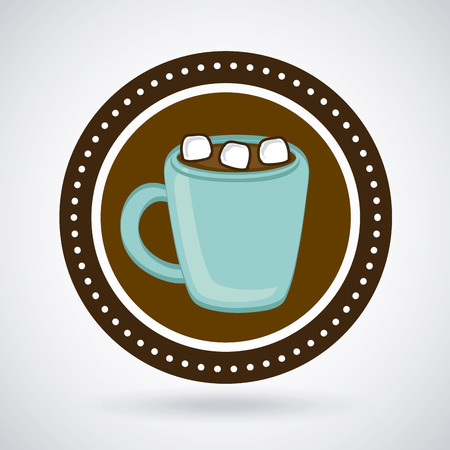 Coffee design over beige background, vector illustrationのイラスト素材