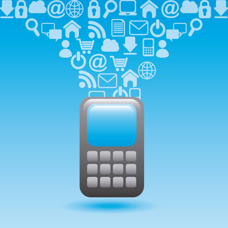 Technology design over blue background, vector illustrationのイラスト素材