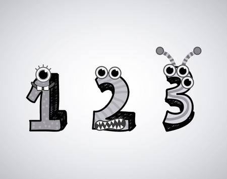 Monster design over gray background, vector illustrationのイラスト素材