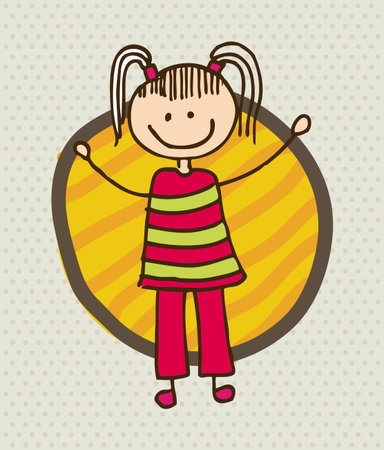Kids design over beige background, vector illustrationのイラスト素材