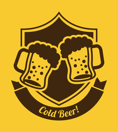 beer design over yellow  background vector illustrationのイラスト素材