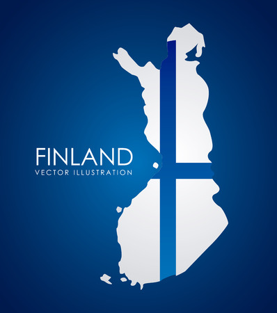 Finland design over blue background, vector illustrationのイラスト素材