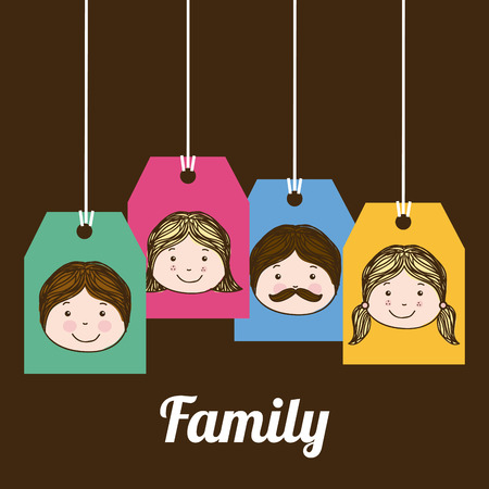 family design over brown background vector illustrationのイラスト素材