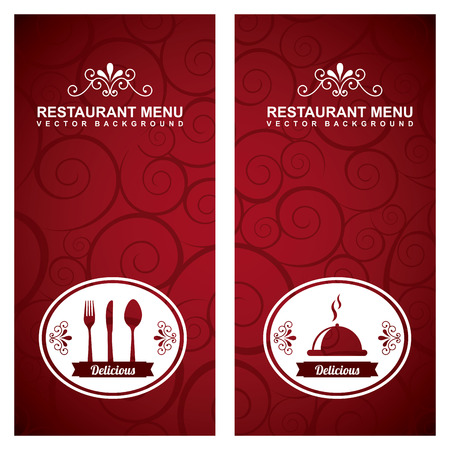menu design over red  background vector illustrationのイラスト素材
