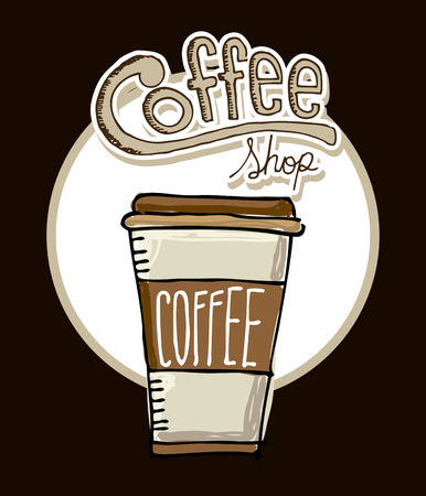 coffee design over black background vector illustrationのイラスト素材