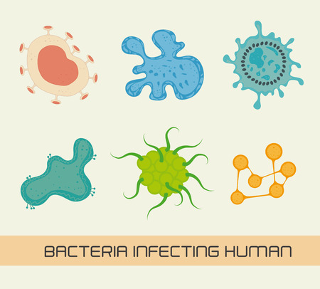 Bacteria design over beige background, vector illustrationのイラスト素材