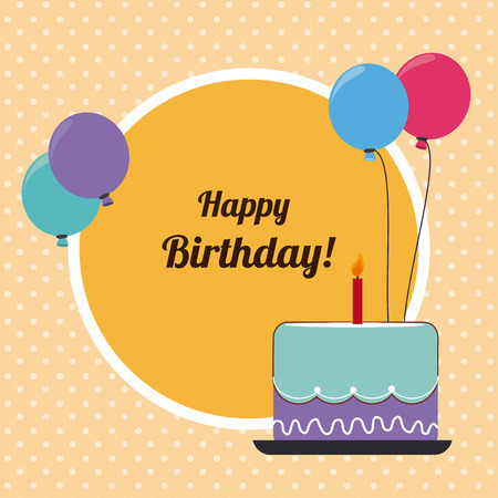 Birthday design over beige background, vector illustrationのイラスト素材