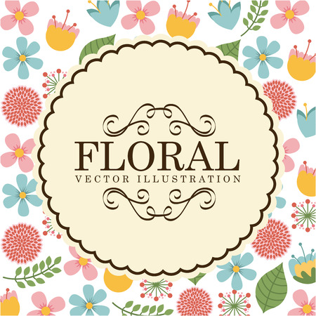 flowers design over white background vector illustrationのイラスト素材