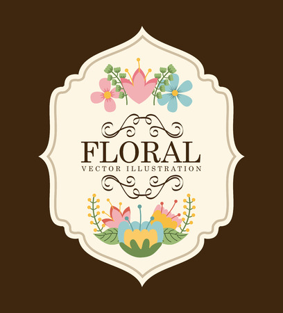 flowers design over brown background vector illustrationのイラスト素材