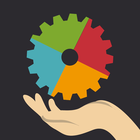 Gears design over gray background, vector illustrationのイラスト素材