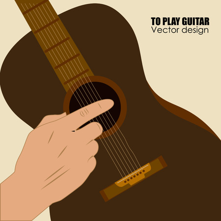 Music design over guitar background, vector illustrationのイラスト素材