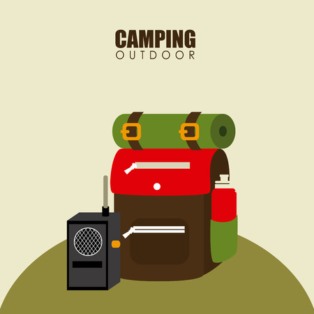 Camping design over landscape background, vector illustrationのイラスト素材