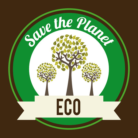 eco design over brown background vector illustrationのイラスト素材