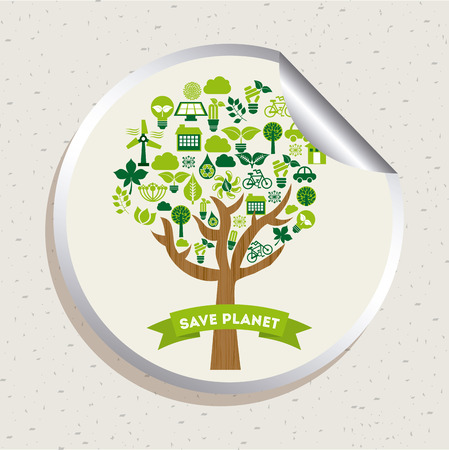 eco design over white background vector illustrationのイラスト素材