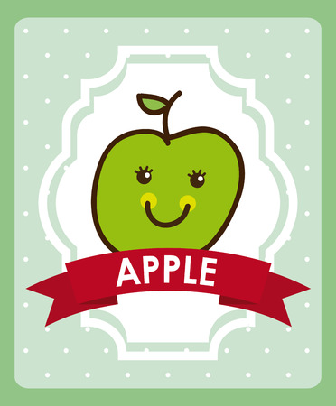 fruits design over green background vector illustrationのイラスト素材