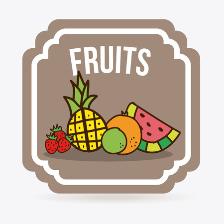 fruits design over gray background vector illustrationのイラスト素材