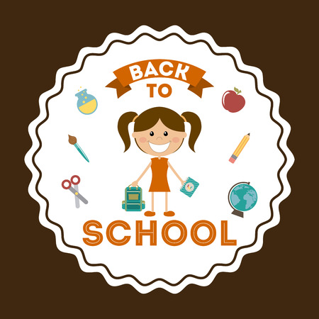 school design over brown background vector illustrationのイラスト素材