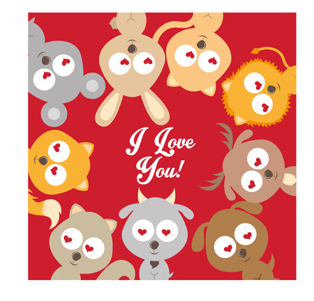 pets design over red background vector illustrationのイラスト素材