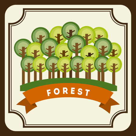 forest design over brown background vector illustrationのイラスト素材