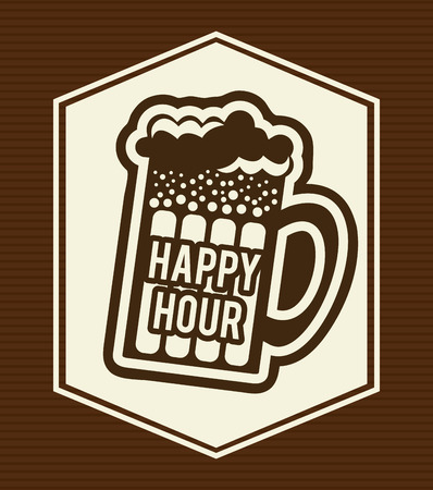 beer design over brown background vector illustrationのイラスト素材