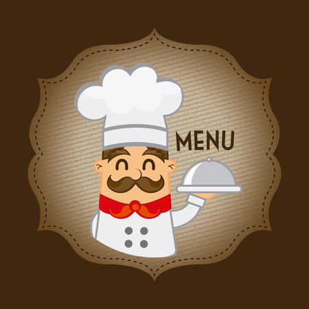 menu design over brown background vector illustrationのイラスト素材