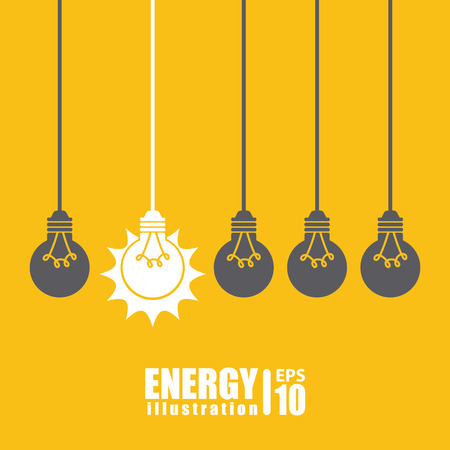 bulb design over yellow  background vector illustrationのイラスト素材