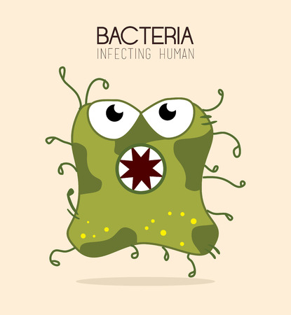Bacteria design over beige background, vector illustrationのイラスト素材