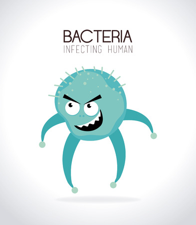 Bacteria design over white background, vector illustrationのイラスト素材