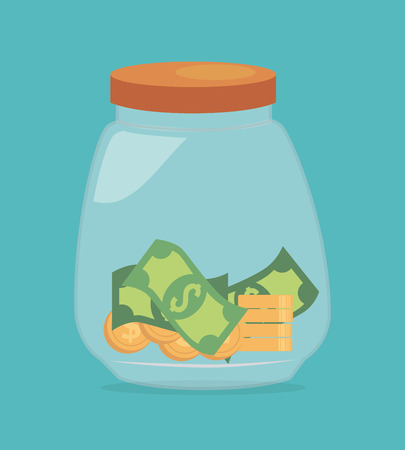 Money design over blue background, vector illustrationのイラスト素材