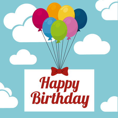 Birthday design over cloudscape background, vector illustrationのイラスト素材