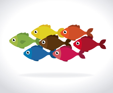 Fish design over white background, vector illustrationのイラスト素材