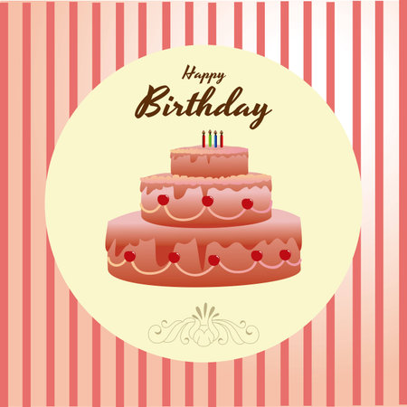 Birthday design over pink background, vector illustrationのイラスト素材