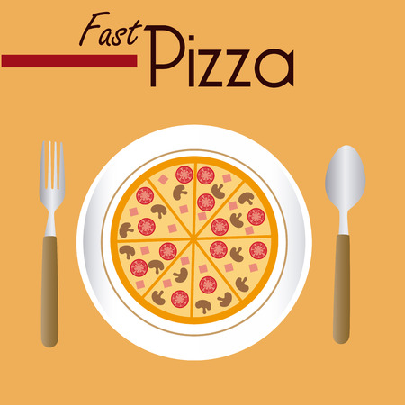 Food design over yellow background, vector illustrationのイラスト素材