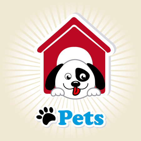 Pet design over beige background, vector illustrationのイラスト素材