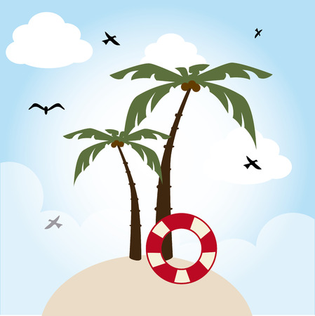Summer design over beachscape background, vector illustrationのイラスト素材