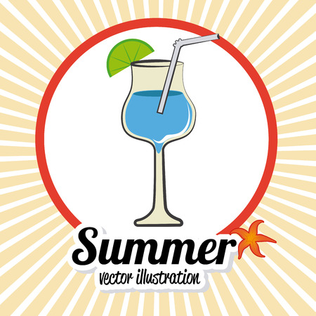 Summer design over yellow background, vector illustrationのイラスト素材