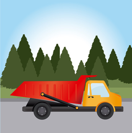 Transport design over landscape background, vector illustrationのイラスト素材