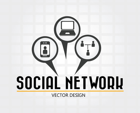 Social network design over gray background, vector illustrationのイラスト素材