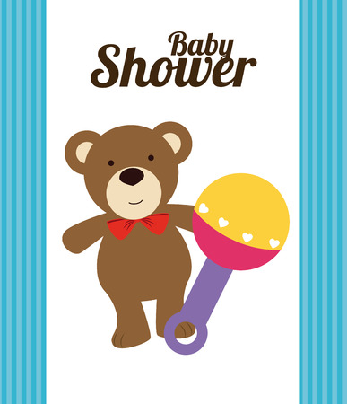 Baby shower design over blue background, vector illustrationのイラスト素材