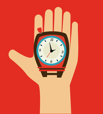 Time design over red background, vector illustrationのイラスト素材